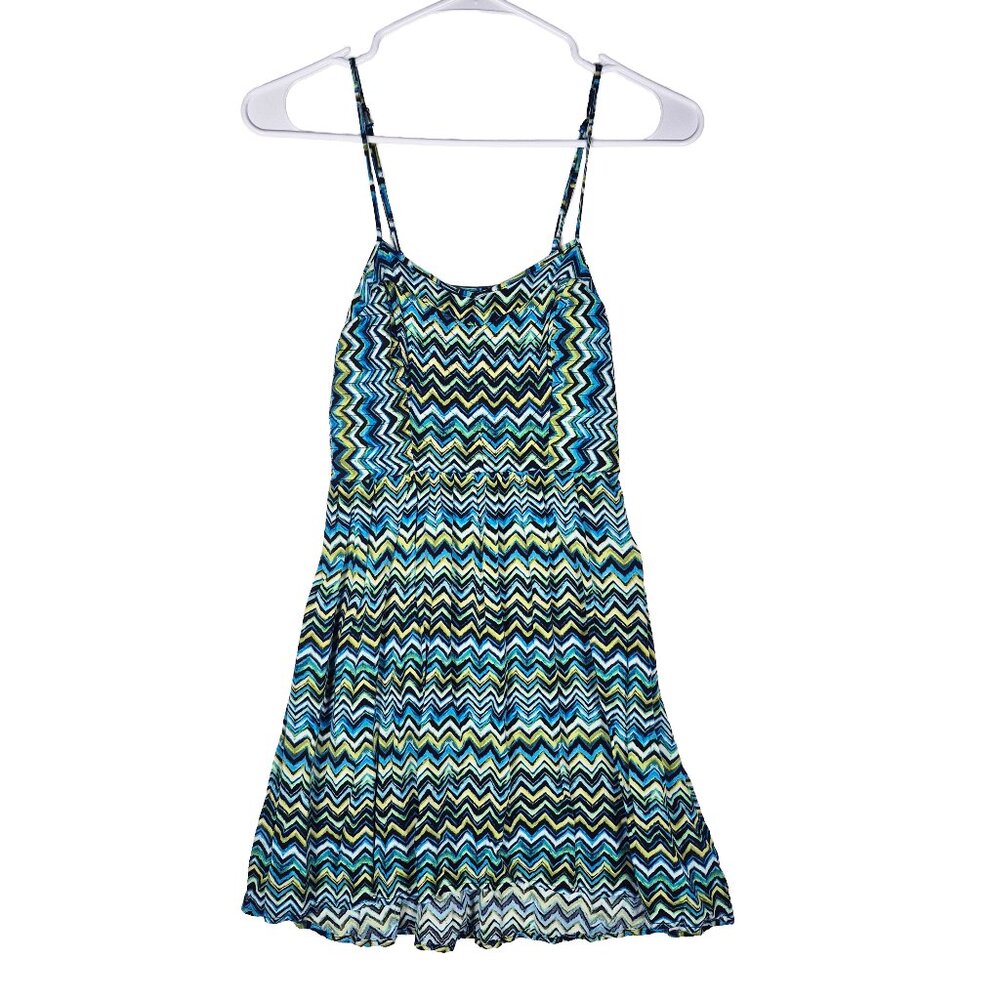 XHILARATION multicolor chevron Spaghetti Strap sleeveless dress Womens Sz XS